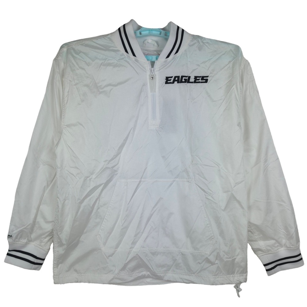 Philadelphia Eagles Mitchell & Ness NFL Medium Jacket Light Weight White NWT